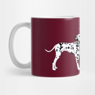 Dalmatian Dogs with Heart Noodles Valentine's Day Theme Mug